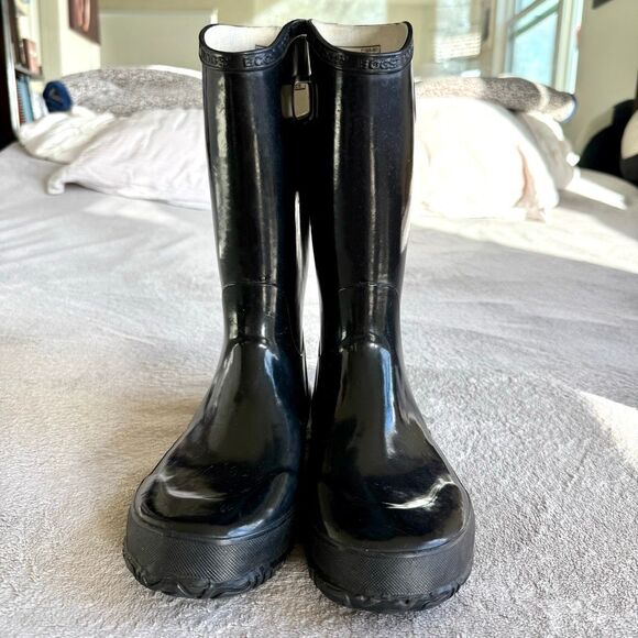 BOGS Big Boys Solid Black Rainboots Size 6 - Picture 5 of 14